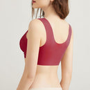 Women's Wireless Bra Plus Size Bra with Back Fat Support Comfortable Push Up Bralette No Padding Lace Bras   S39044 - TUZZUT Qatar Online Shopping