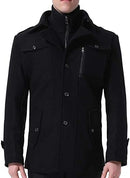 Mens Wool Coats Winter Tweed Trench Coat Casual Peacoats Regular Fit Outerwear Jacket   133328 - TUZZUT Qatar Online Shopping