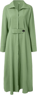 Button Down Dresses for Women Womens Cotton Linen Shirt Dress Button Down Summer Maxi Shirtdress Midi Dress    B82439 - TUZZUT Qatar Online Shopping