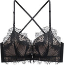 Women's Front Closure Wireless Eyelash Bralettethin Straps Comfort Halter Backless Cross Multiway Convertible Bras 71142 - TUZZUT Qatar Online Shopping