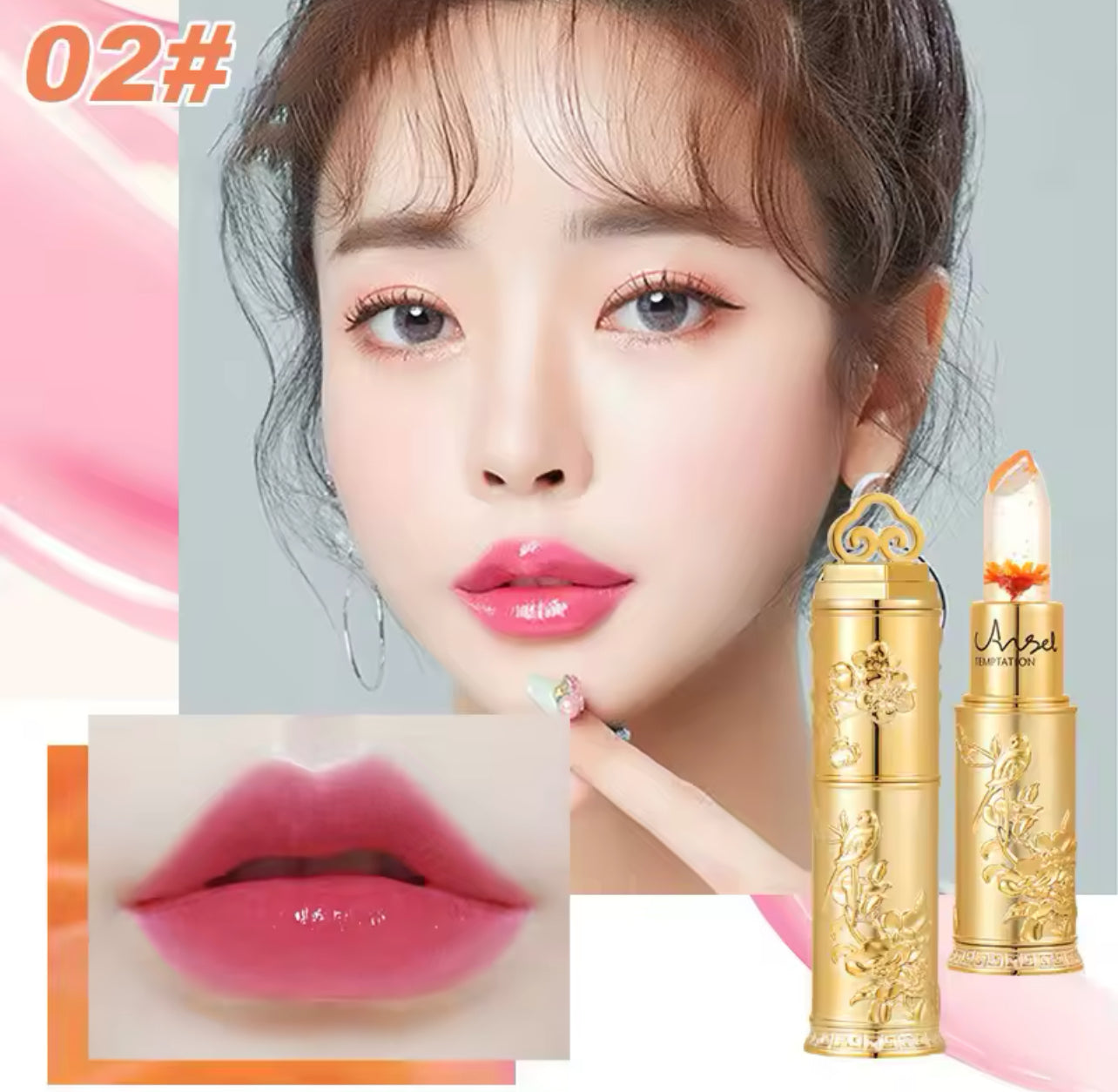 Moisturizing Flower Jelly Transparent Lipstick Color Changing Lipstick -35613 Moisturizing Flower Jelly Transparent Lipstick Color Changing Lipstick -35613