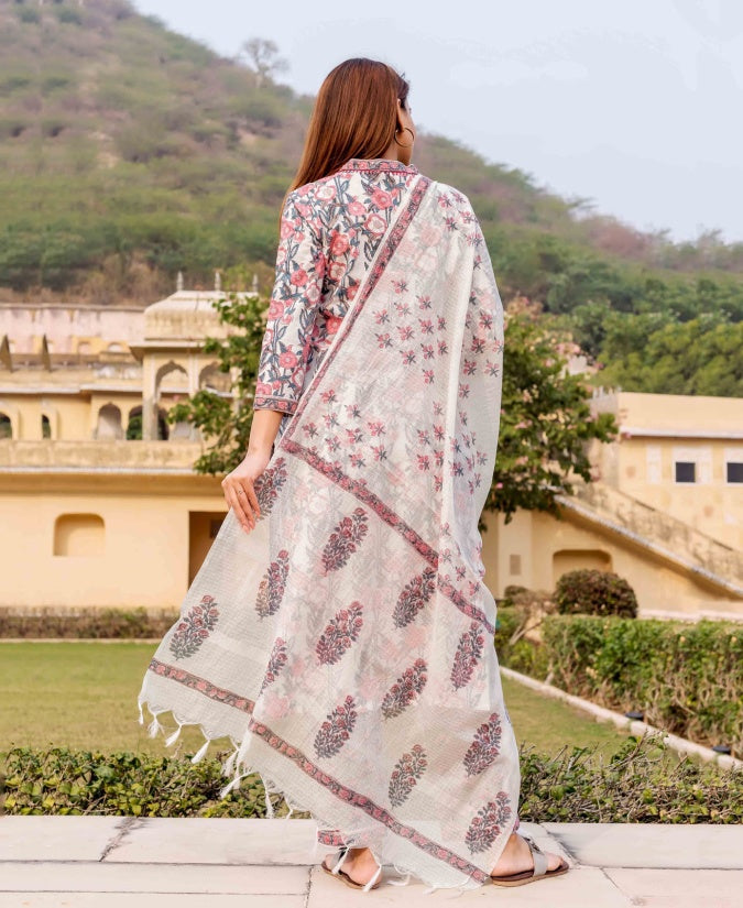 Women Cotton Mix Hand Block Printed Kurta Suit 3 Pcs Set - TPS528 Women Cotton Mix Hand Block Printed Kurta Suit 3 Pcs Set - TPS528