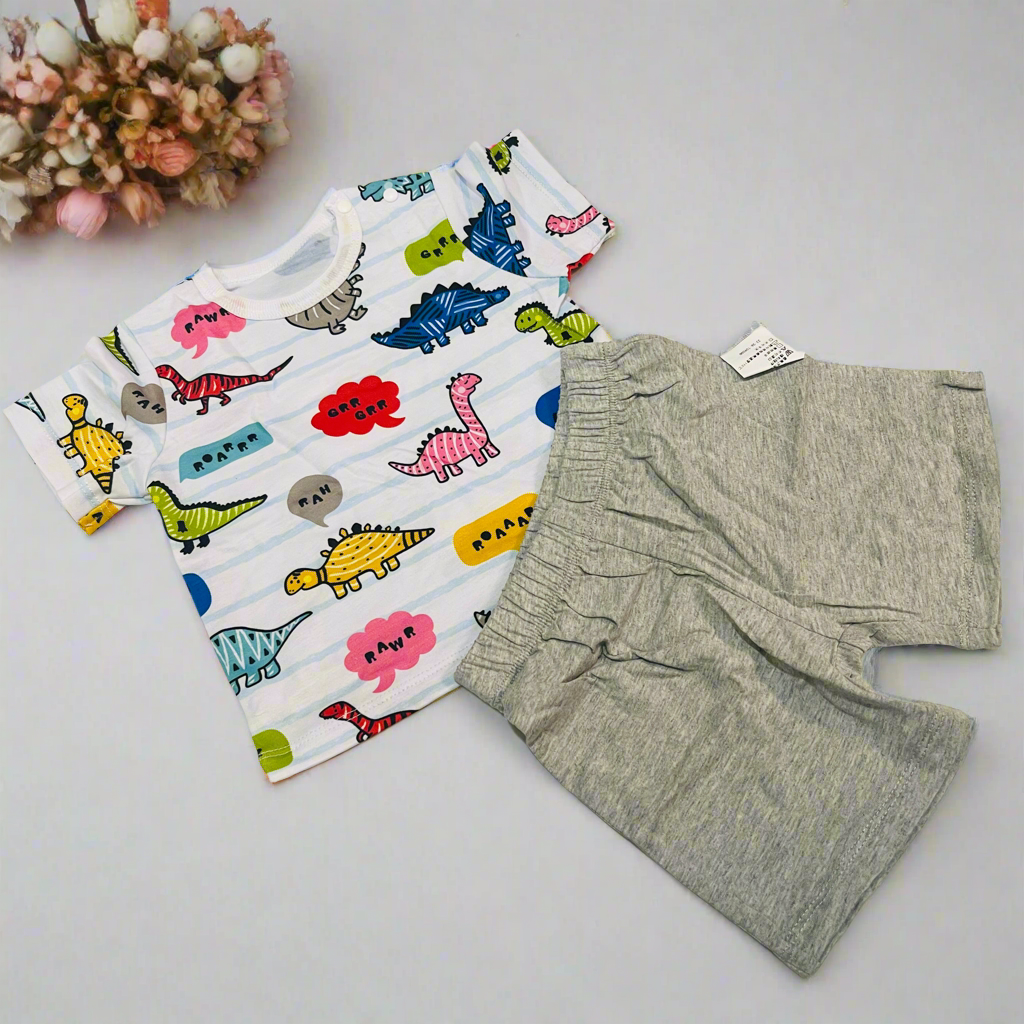 Infant and toddler summer full print Animals pattern short sleeved shorts set 1568623 Infant and toddler summer full print Animals pattern short sleeved shorts set 1568623