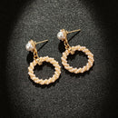 Circle Earrings Fashion Pearl Earrings Rhinestone - Tuzzut.com Qatar Online Shopping