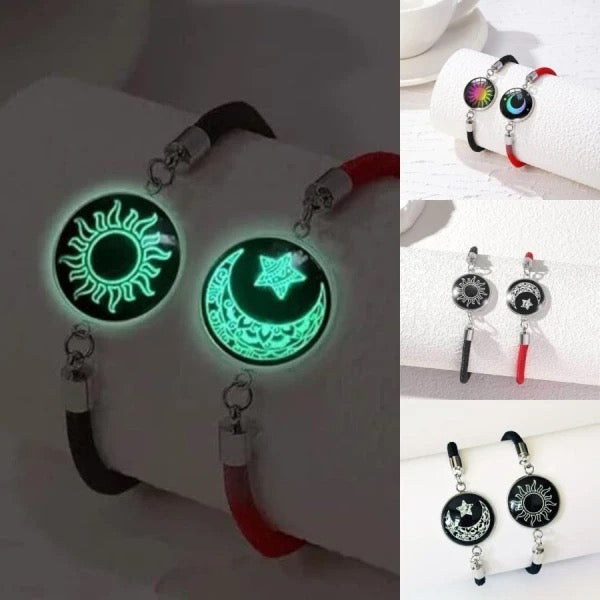 2pcs Sun and Moon Couple Luminous Bracelet B-302357