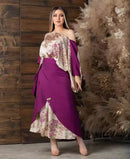 Elegant Printing Chic Purple Evening Dress S4896128 - TUZZUT Qatar Online Shopping