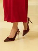 Chic Pointed Stiletto Slingback Heels S514624016 - TUZZUT Qatar Online Shopping