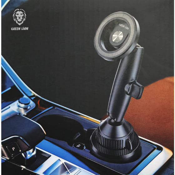 Green Lion Car iPhone Stand / Mounts in the Cupholder / Supports MagSafe Green Lion Car iPhone Stand / Mounts in the Cupholder / Supports MagSafe