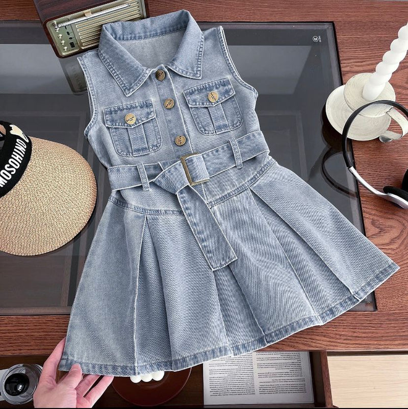 New Stylish Teenager Girls Jean Dress 540139 (100cm)