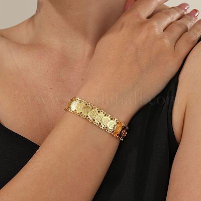 Brass Coin Link Chain Bracelet 165389 - TUZZUT Qatar Online Shopping