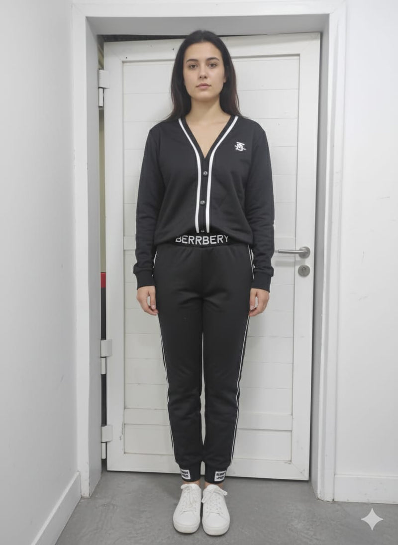 Button-up Cardigan and Jogger Loungwear Set S4707379 - TUZZUT Qatar Online Shopping