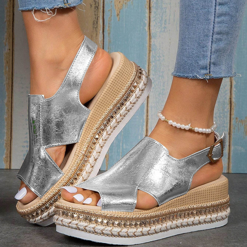 Cork Espadrilles Wedge Sandals WS369 - TUZZUT Qatar Online Shopping