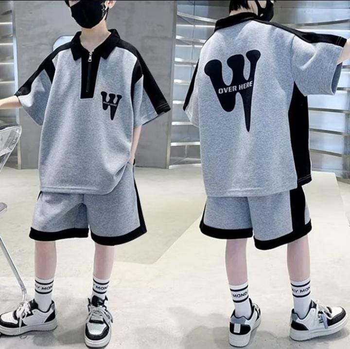 Boy's Half Zip T-Shirt Top and Shorts Tracksuit Set 510376 Boy's Half Zip T-Shirt Top and Shorts Tracksuit Set 510376