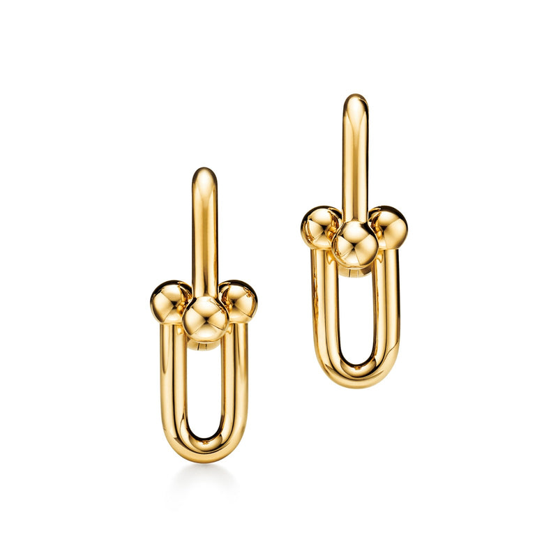 Link Earrings Yellow Gold T74577 - TUZZUT Qatar Online Shopping