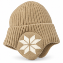 Ribbed Knit Ear-Flap Hat with Snowflake Detail B372611