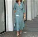 Women Elegant Office Lady Work Shirt Long Dress    B-320586 - TUZZUT Qatar Online Shopping