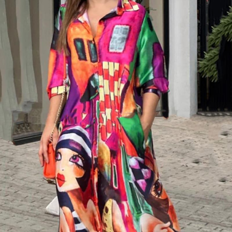 Women's Fashion Print Long Dress 1123556 Women's Fashion Print Long Dress 1123556