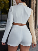 2 Pcs Women's Long Sleeve Solid Color Blazer Set S 502477 - TUZZUT Qatar Online Shopping