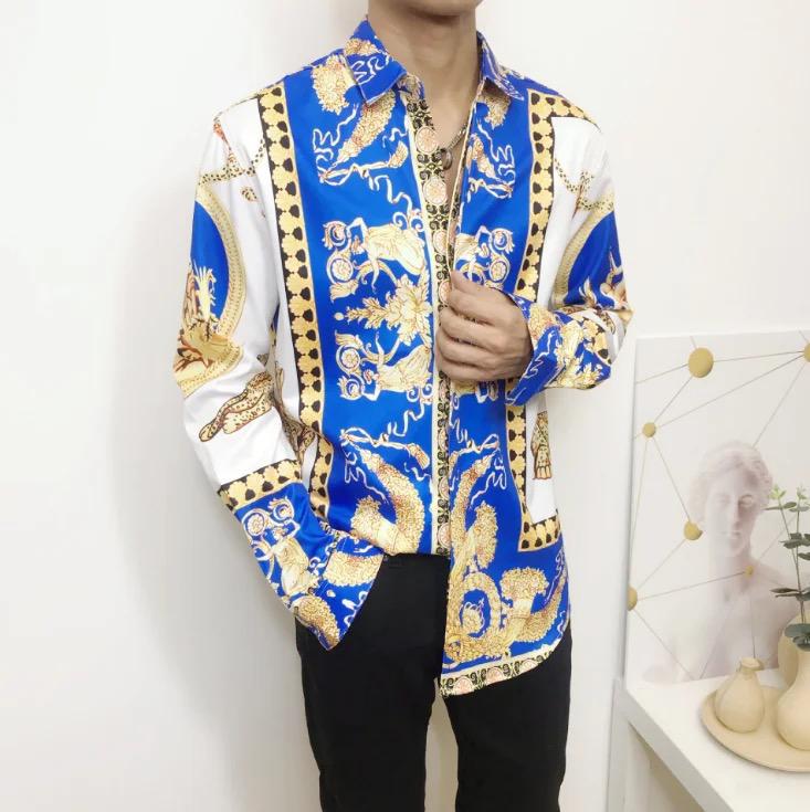 Fashion Long Sleeve Shirts Casual Slim Fit Button Male Luxury Floral Dress Shirt S2826874 Fashion Long Sleeve Shirts Casual Slim Fit Button Male Luxury Floral Dress Shirt S2826874