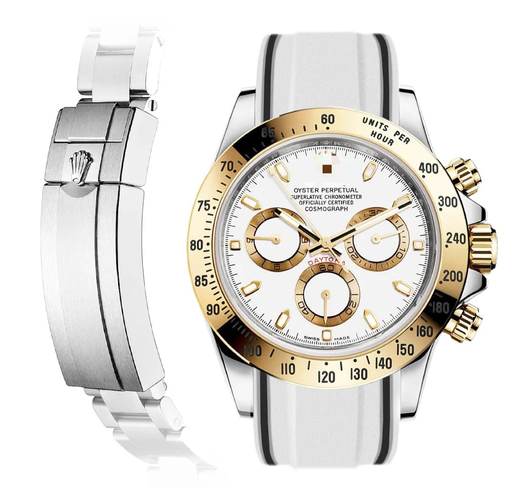 Luxury Day-Date Green Dial White Strap Watch O15248 Luxury Day-Date Green Dial White Strap Watch O15248