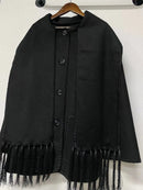 Women's High-end Wool Coat with Detachable Scarf  S5064055 - TUZZUT Qatar Online Shopping