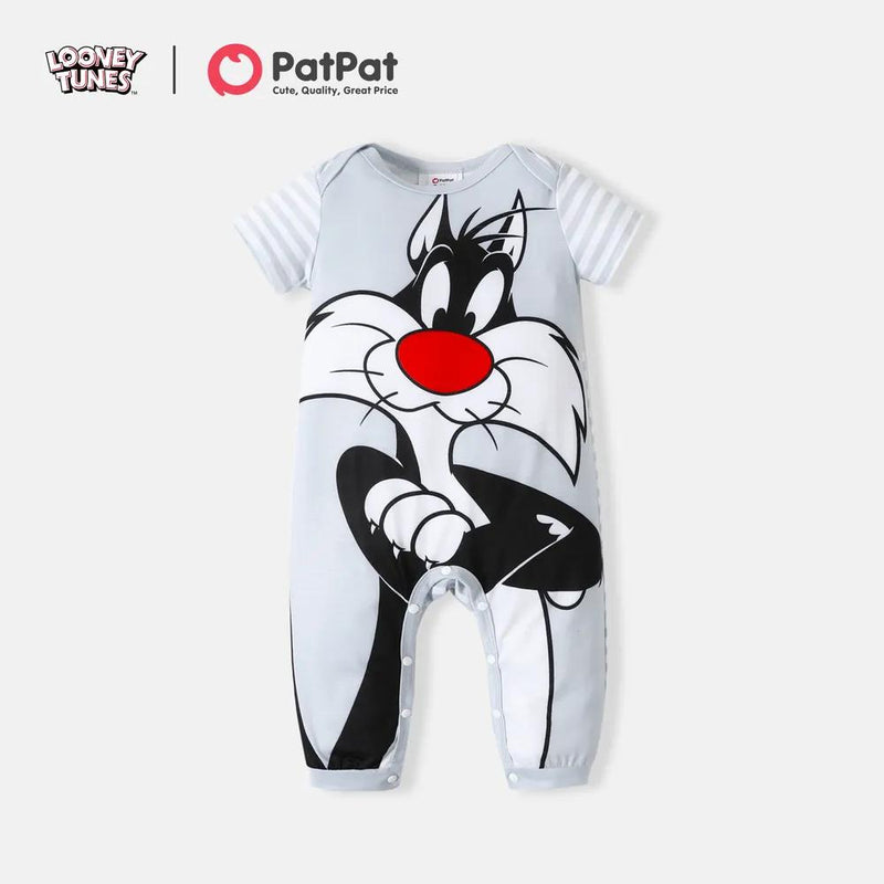 Looney Tunes Baby Boy/Girl Cartoon Animal Print Striped Short-sleeve Jumpsuit 6-9M 20467477 - Tuzzut.com Qatar Online Shopping
