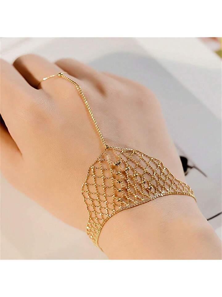 Fashion Qualitative Light Luxury Lace Braided Bracelet With Ring Model-27 Fashion Qualitative Light Luxury Lace Braided Bracelet With Ring Model-27