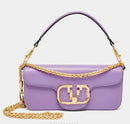 Luxury Purple Leather Loco Flap Shoulder Bag V2121 - TUZZUT Qatar Online Shopping