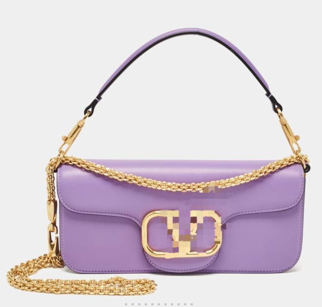 Luxury Purple Leather Loco Flap Shoulder Bag V2121 Luxury Purple Leather Loco Flap Shoulder Bag V2121