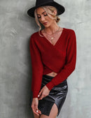 Autumn Knitted Red Sweater 56983 - TUZZUT Qatar Online Shopping
