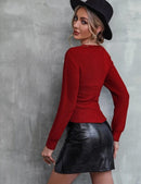 Autumn Knitted Red Sweater 56983 - TUZZUT Qatar Online Shopping