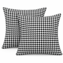 Black & White Houndstooth Cushion Covers – 2 Pieces