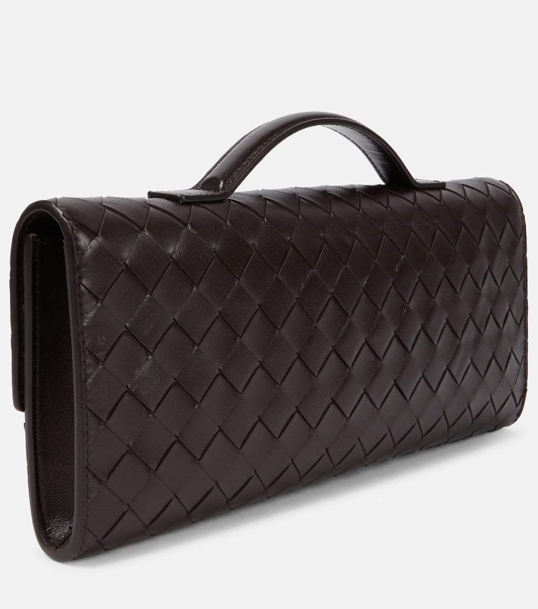 Woven Leather Clutch Top Handle Long Shoulder Bag B1893 Woven Leather Clutch Top Handle Long Shoulder Bag B1893