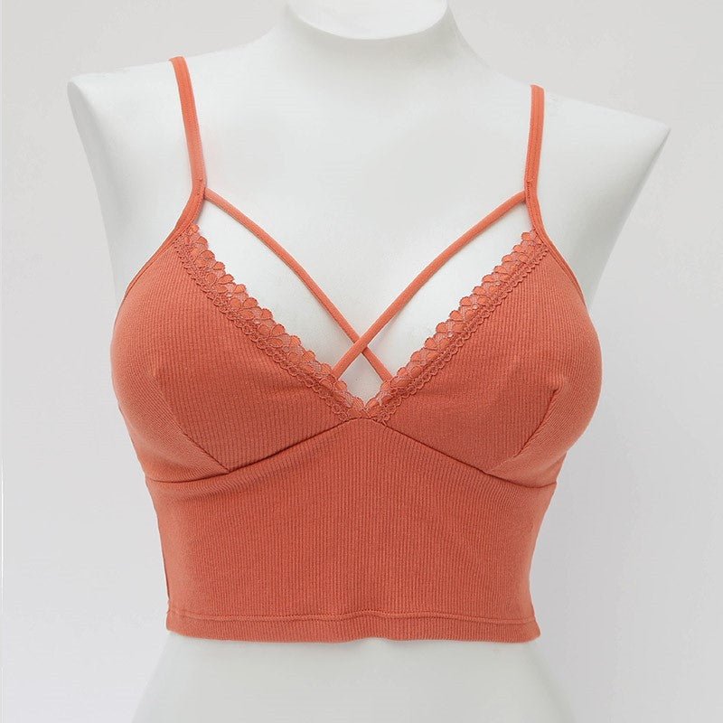Lace stitching V-neck Bra B-191749 - TUZZUT Qatar Online Shopping