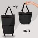 Foldable Shopping Large Reusable Hand Pull Cart Bag With Wheels S4341915 - TUZZUT Qatar Online Shopping