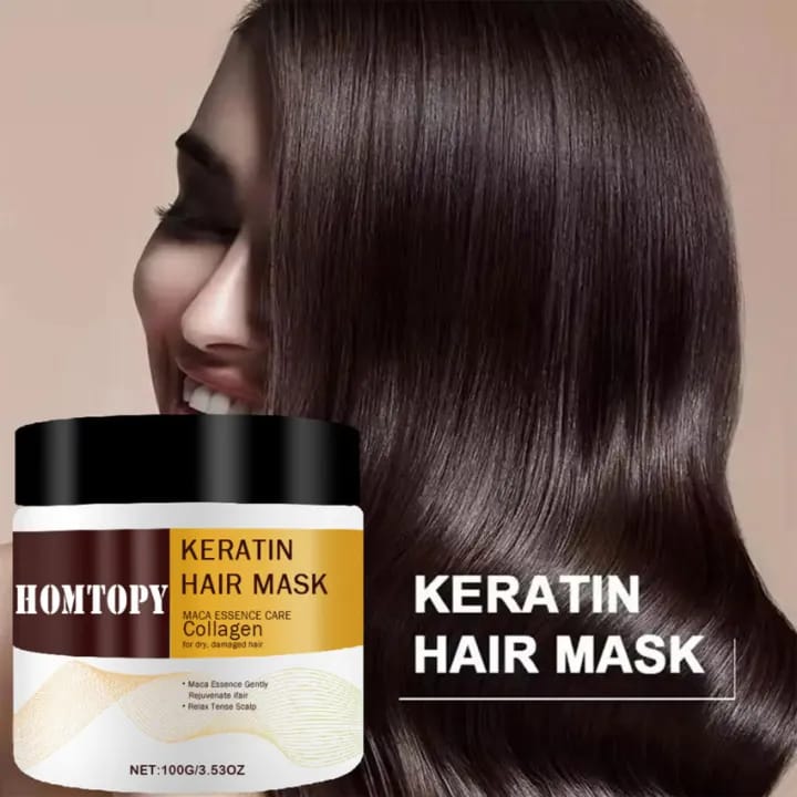 HOMTOPY Collagen Keratin Hair Mask Deep Moisturizing Repair Damaged Hair Anti-drying Split Knot Anti-hair Loss - 100g HOMTOPY Collagen Keratin Hair Mask Deep Moisturizing Repair Damaged Hair Anti-drying Split Knot Anti-hair Loss - 100g