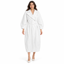 Women’s White Wide-Lapel Winter Coat MMH67896 - L