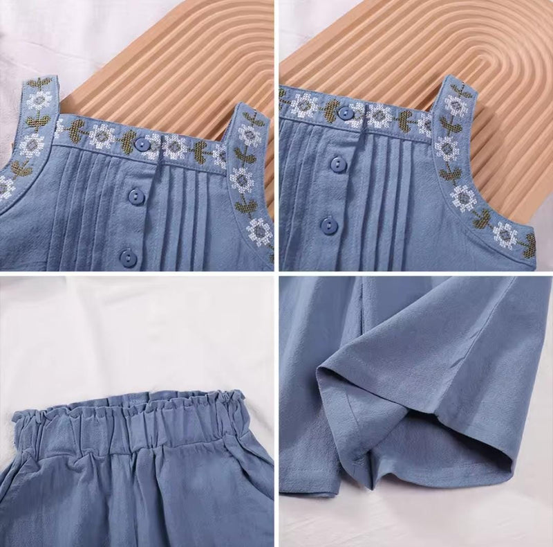 Baby Girls Clothes Vest Tops + Wide Leg Pants Suit   1587677 - TUZZUT Qatar Online Shopping