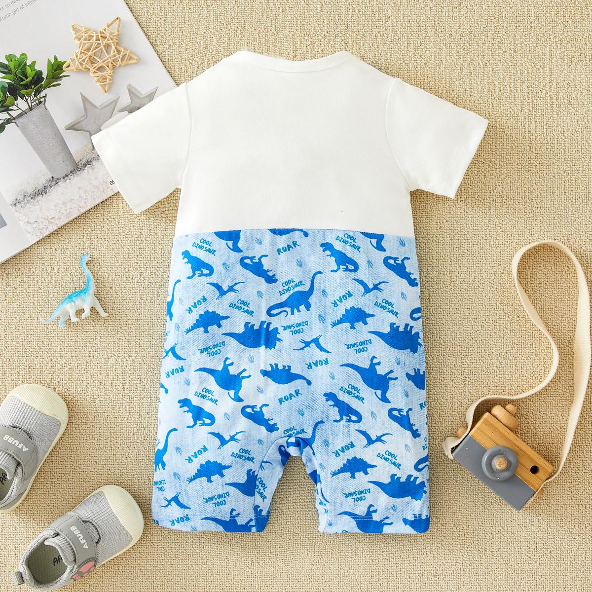 Baby Boy's Dinosaur Print Short Sleeve Romper 1537396 Baby Boy's Dinosaur Print Short Sleeve Romper 1537396