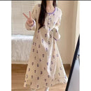 Women Floral Nightgown O-neck Nightwear Sleepwear   533598 - TUZZUT Qatar Online Shopping