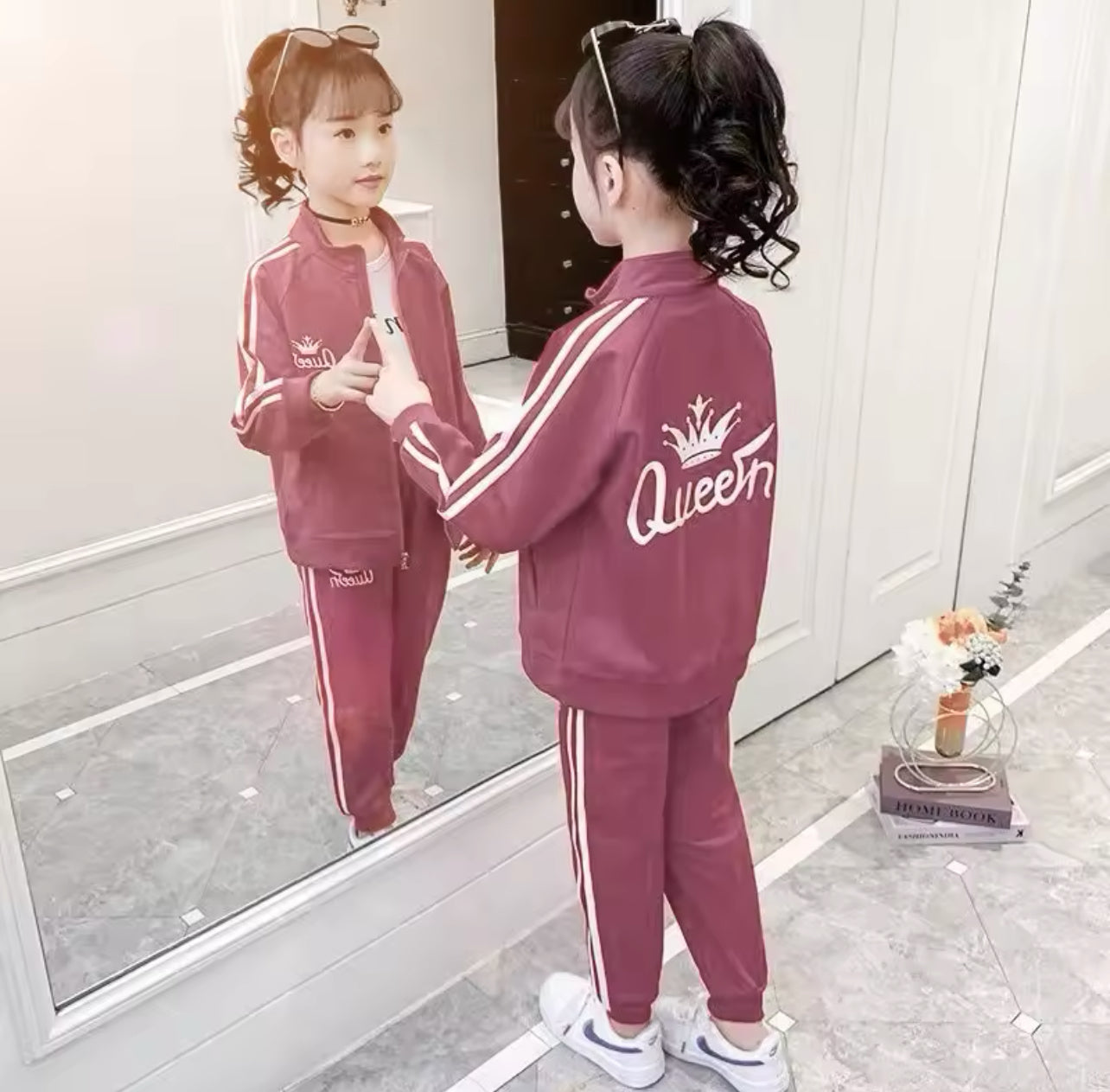 Girls 2-piece long-sleeved top and pants set 448678 Girls 2-piece long-sleeved top and pants set 448678
