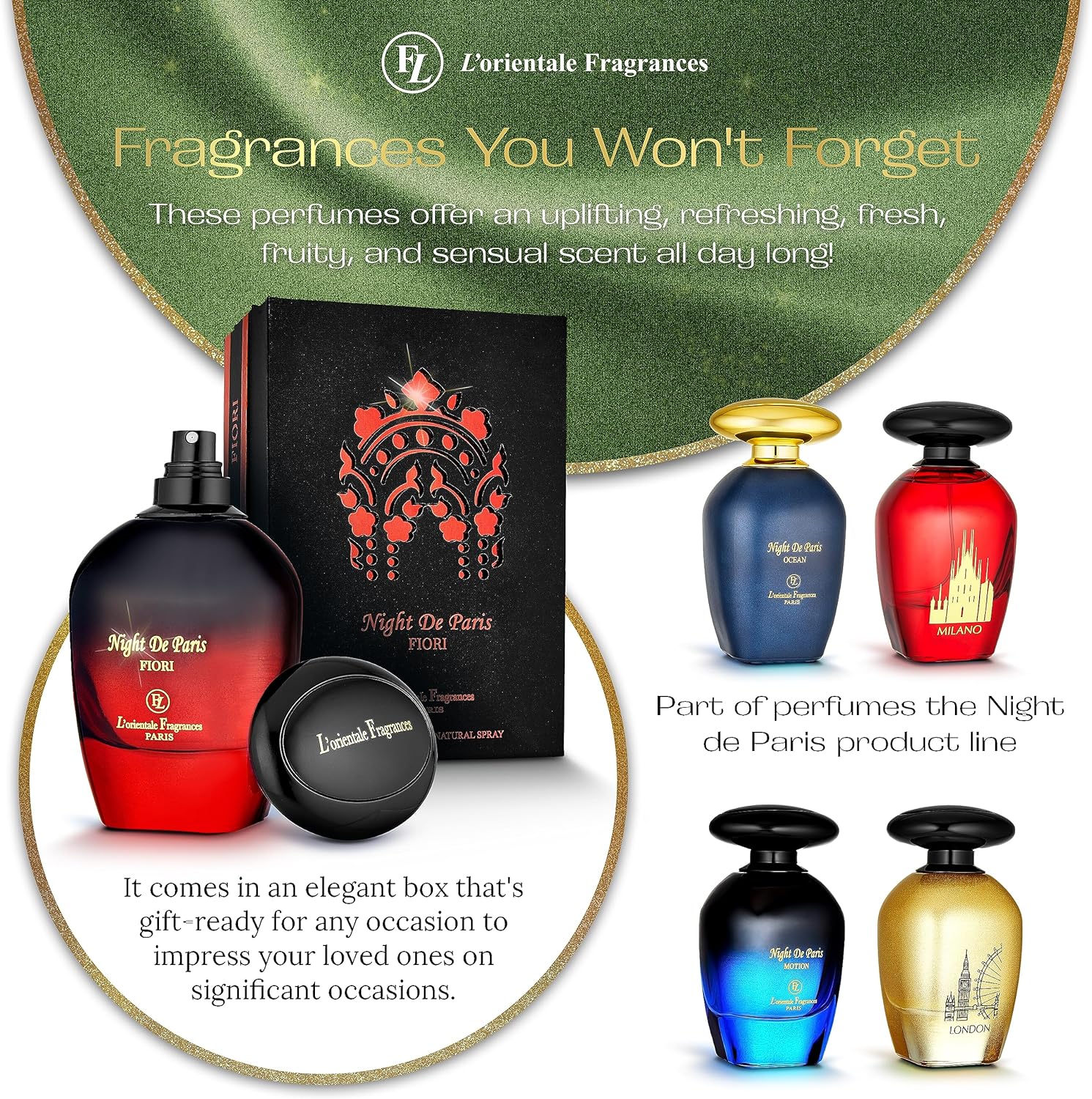 Night De Paris Fiori 100ml Unisex Perfume by L'ORIENTALE FRAGRANCES Night De Paris Fiori 100ml Unisex Perfume by L'ORIENTALE FRAGRANCES