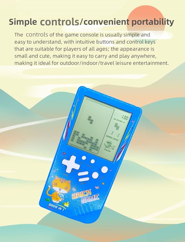 Cute Cat Pattern Block Game Console 23 Brick Games 153953 - TUZZUT Qatar Online Shopping