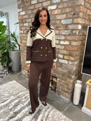 Women's  Long Sleeve Blazer and Pants Two-Piece Suit Set 177023 - TUZZUT Qatar Online Shopping