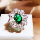 Silver Radiant Colorful Zircon Light Luxury Flower Type Rings S4653514 - TUZZUT Qatar Online Shopping