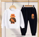 Autumn Kid Girls Clothes Set Children Boy Lapel Cartoon Bear Printed Sweatshirts  1531655 - TUZZUT Qatar Online Shopping