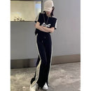 Short Sleeve Wide Leg Pants Two-Piece Set for Women 543450 - TUZZUT Qatar Online Shopping