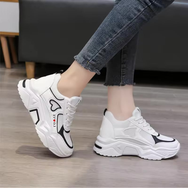 Spring Autumn Lace-up Wedge Sneakers Womens 278365