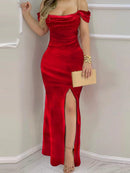 Women's Off-the-shoulder Evening dresses L 594294 - TUZZUT Qatar Online Shopping