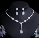 ThreeGraces Geometric Square Earrings Necklace S4684104 - TUZZUT Qatar Online Shopping